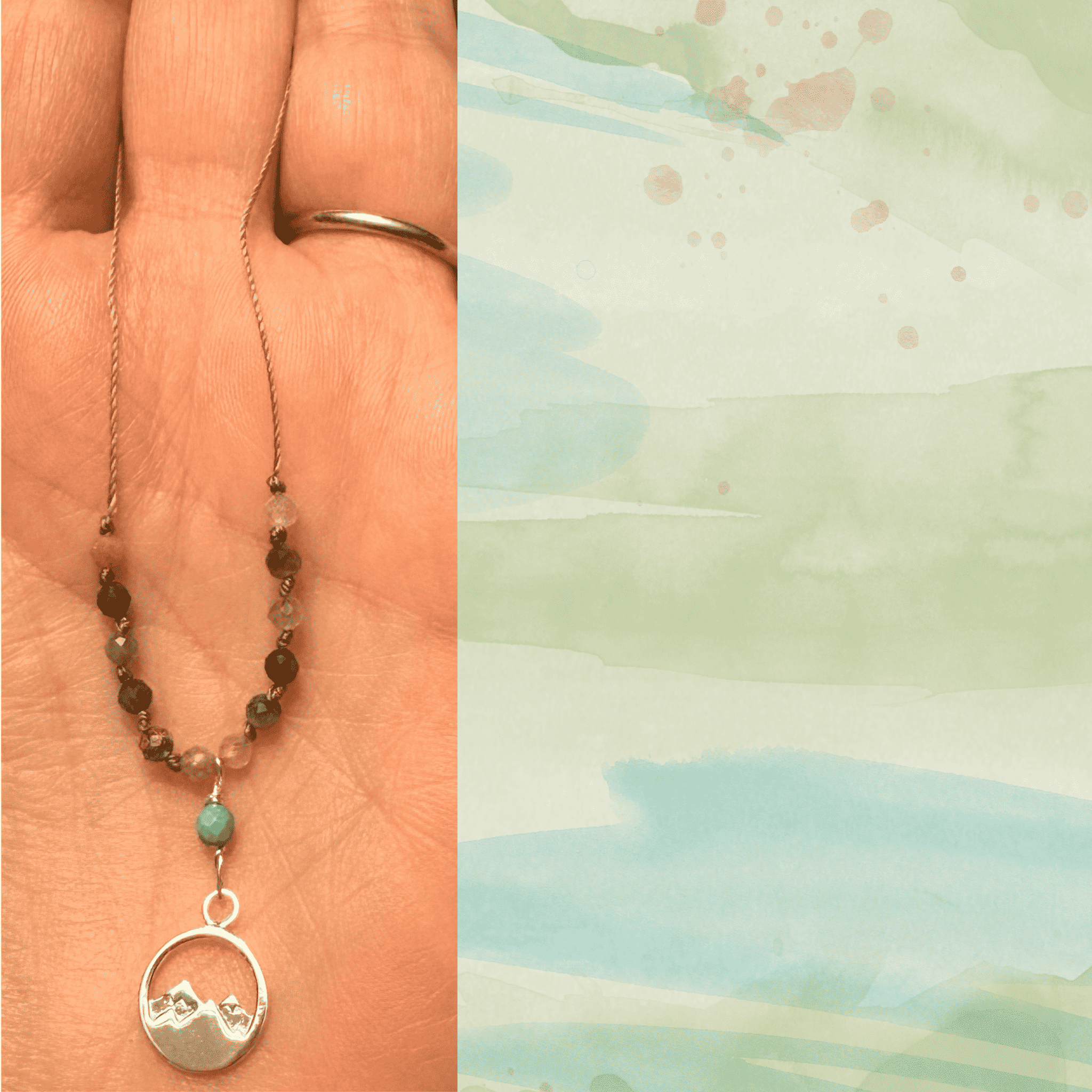 Silver Sparrow Jewelry Sterling silver beaded mountain necklace