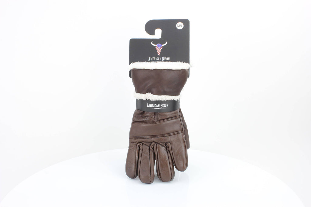 Sheepskin Leather Gloves with White Sherpa Lining ABGL102SH