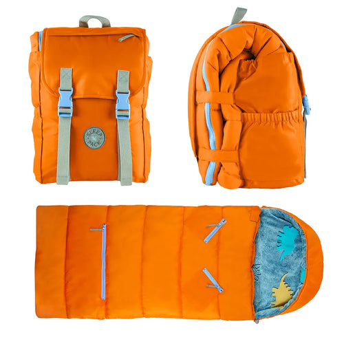 Sleep-N-Pack™ 2-in-1 Packable Sleeping Bag & Backpack Little Kid (3-6 Yrs) Tangelo Glow-In-The-Dark Dinosaurs
