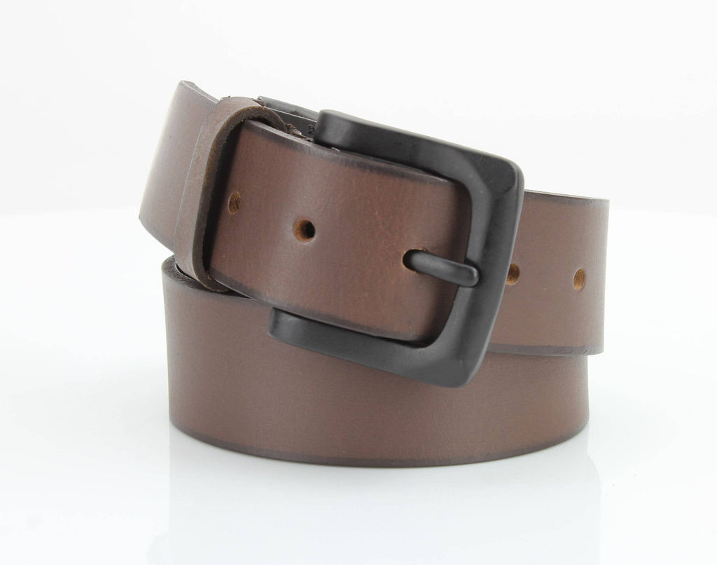 Classic Leather Belt with Fine Stitching and Logo - ABB 010