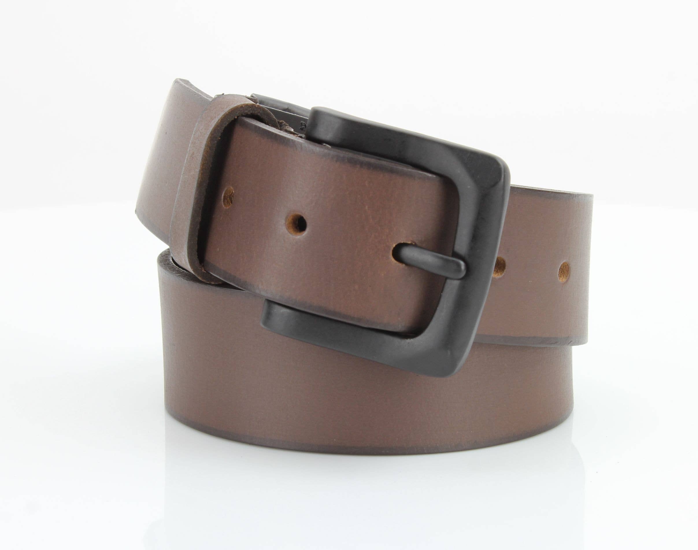 Classic Leather Belt with Fine Stitching and Logo - ABB 010