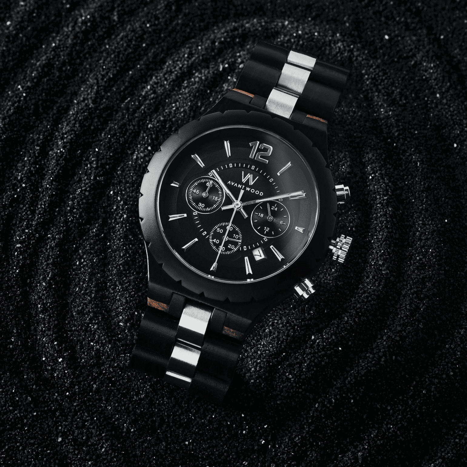 AvantWood Royal Chrono Watch- Obsidian