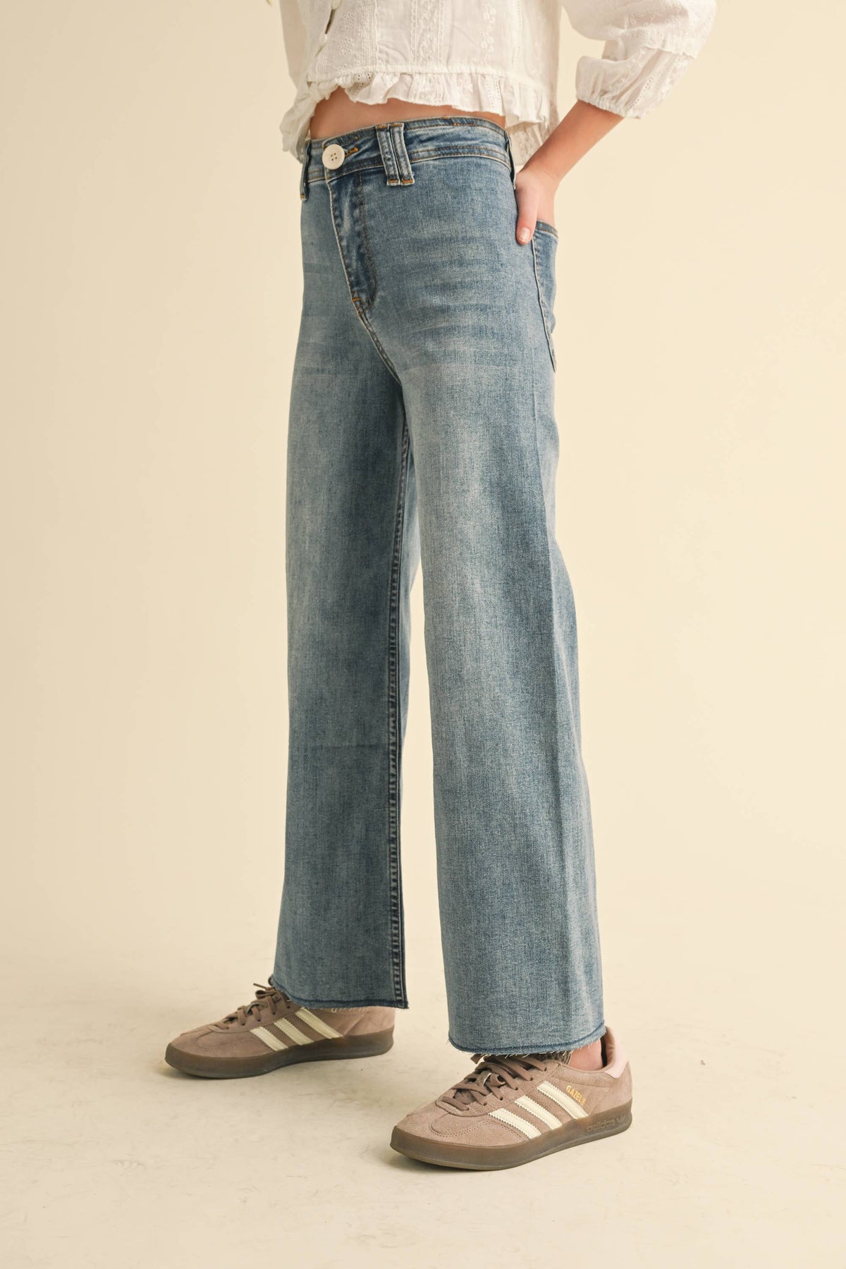 heart and arrow TWEEN KIDS GIRLS WIDE LEG DENIM PANTS (7-14)