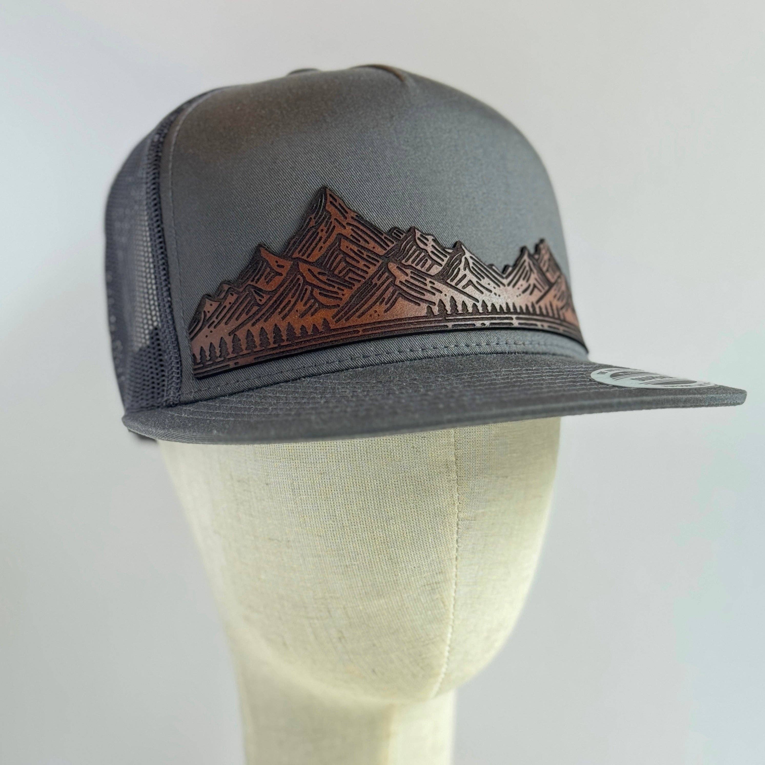 Home On The Range | mountain range leather patch hat