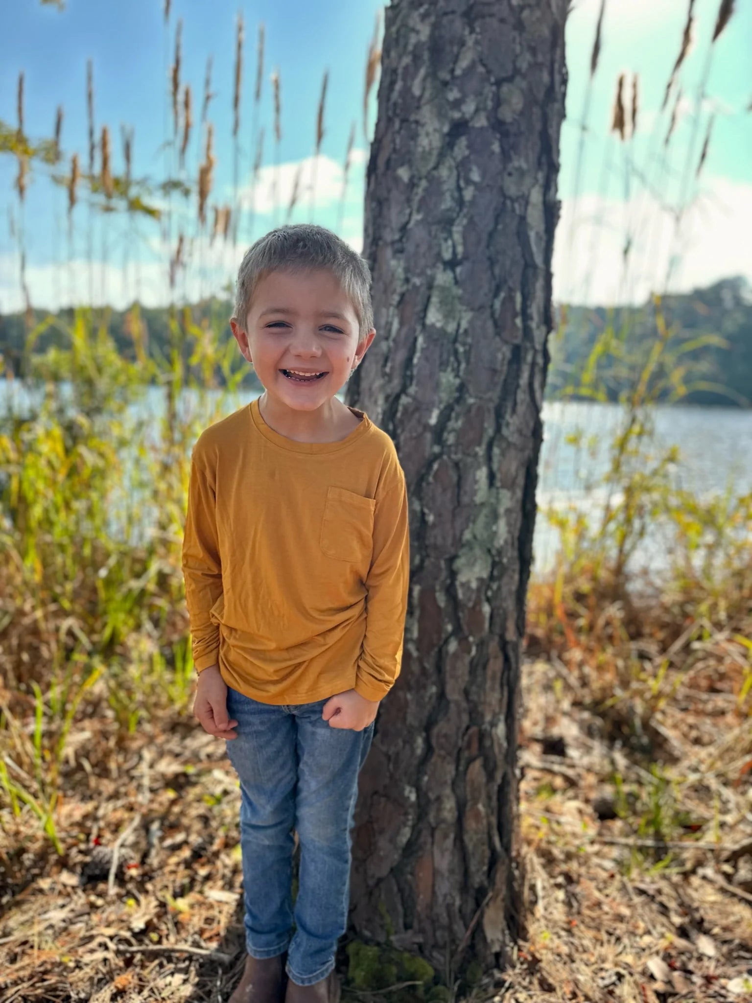 Bamboo Long Sleeve shirt Burnt Orange