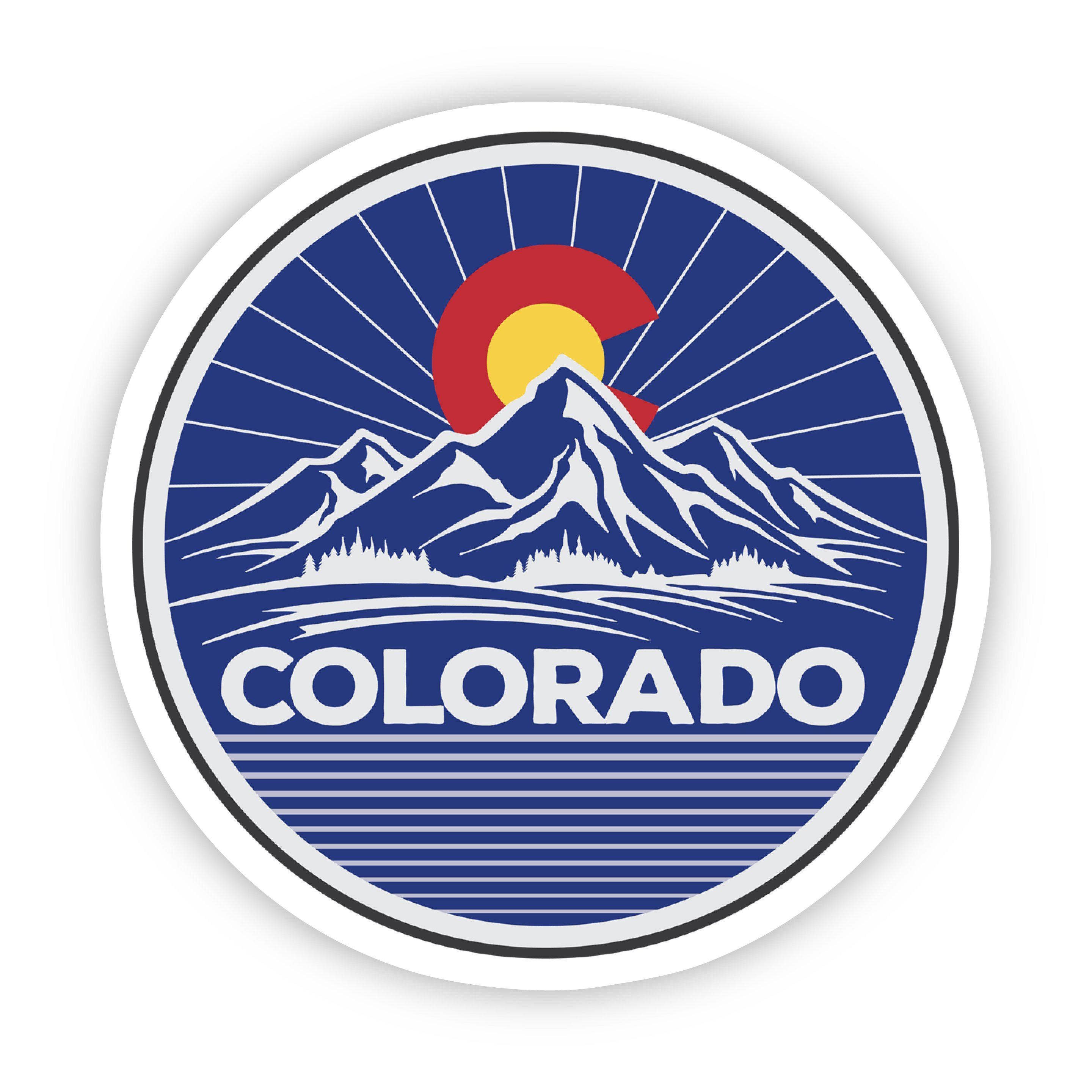 Colorado Mountains Circle Sticker