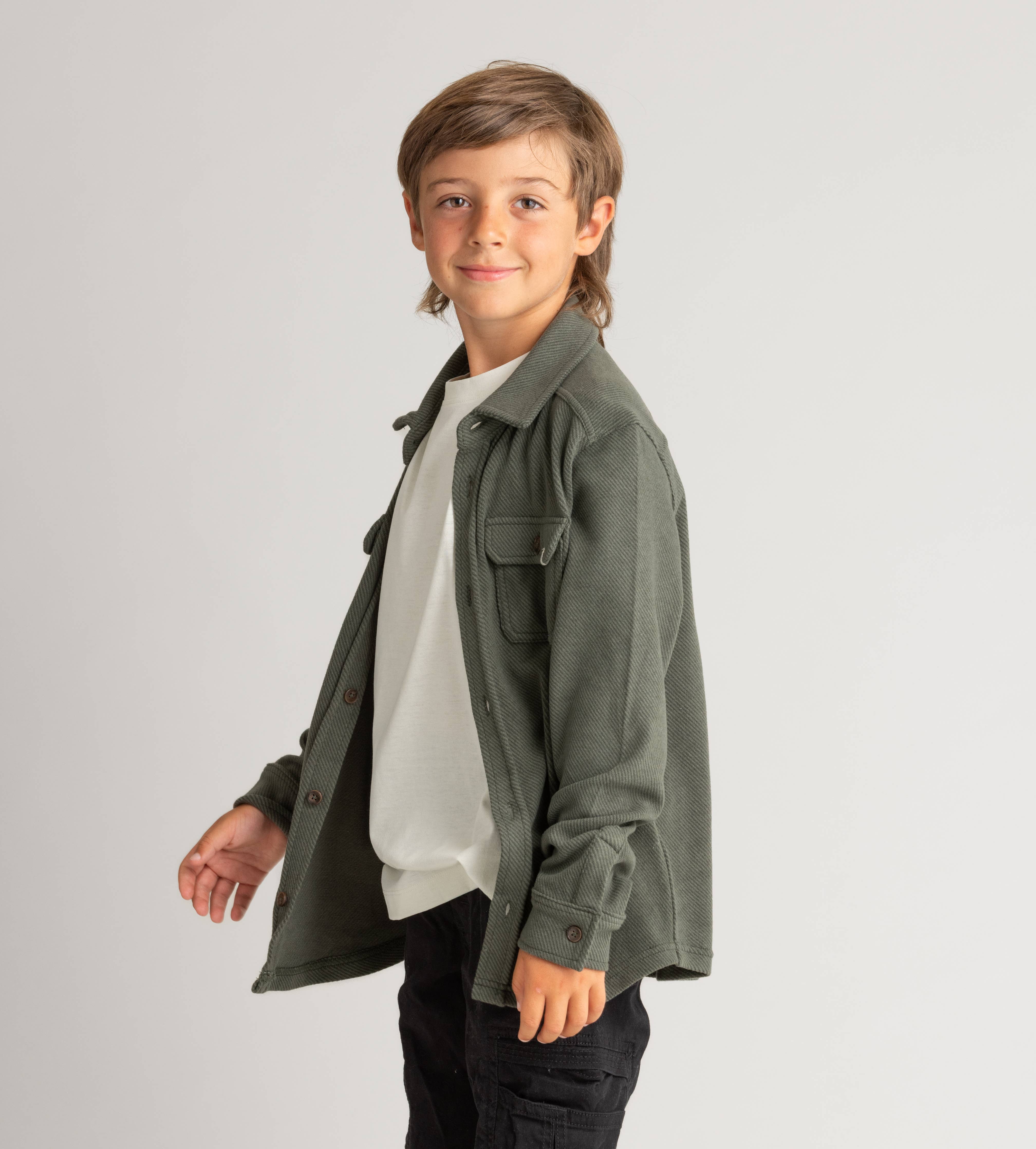 Boys Lichen Stretch Flannel Shirt