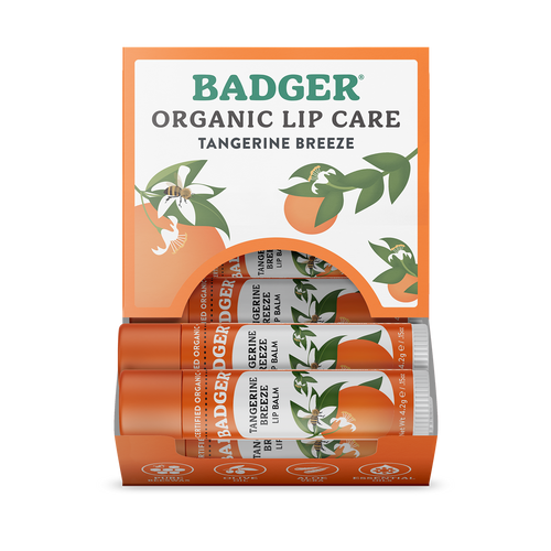 Badger Tangerine Breeze Classic Lip Balm, Bright & Cheerful