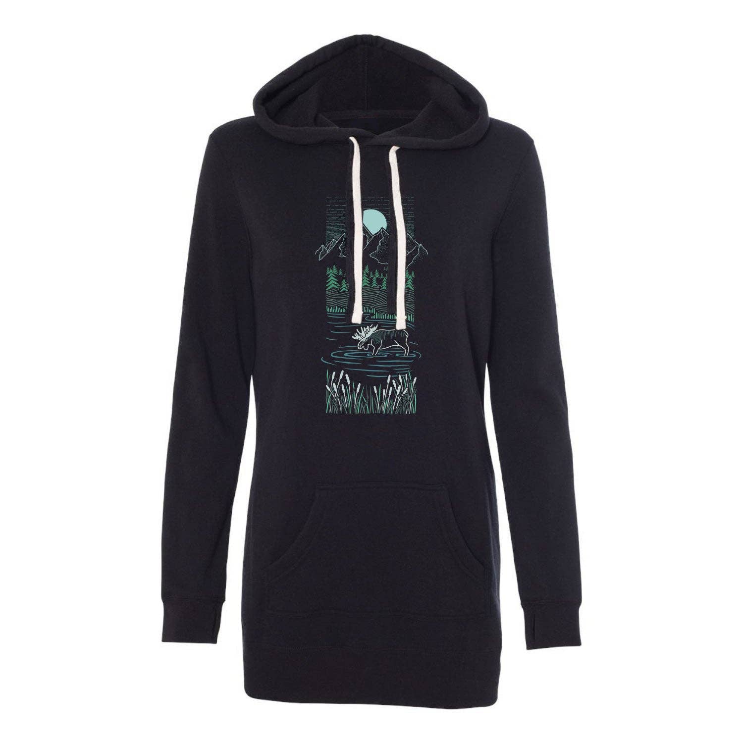 Piney Moose Hoodie Sweatshirt Dress