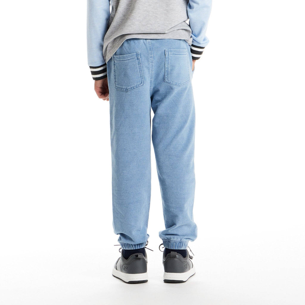 Kids Denim Knit Jogger | Light Blue