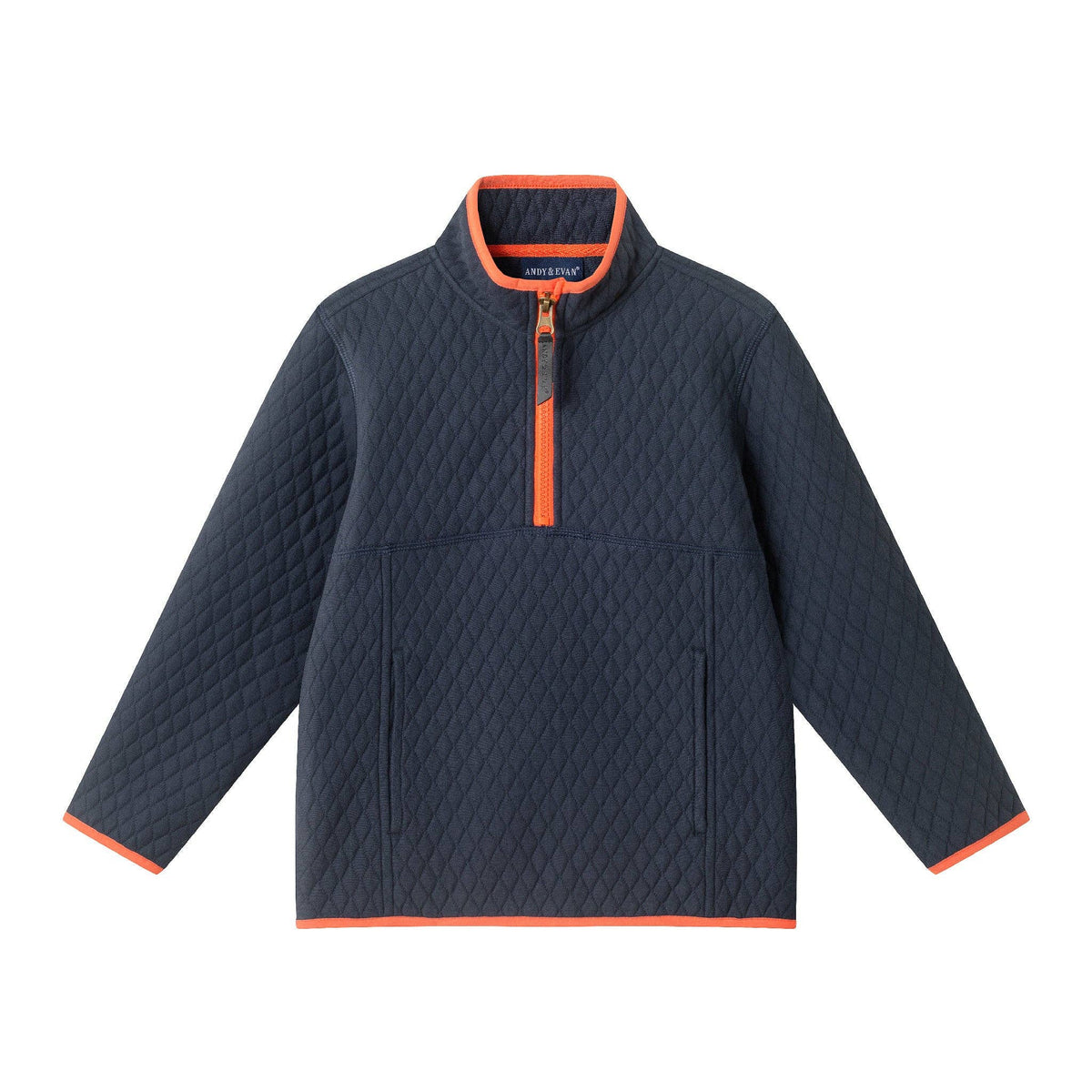 Andy & Evan Kids Kids Diamond Quilted Quarter-Zip Pullover Navy