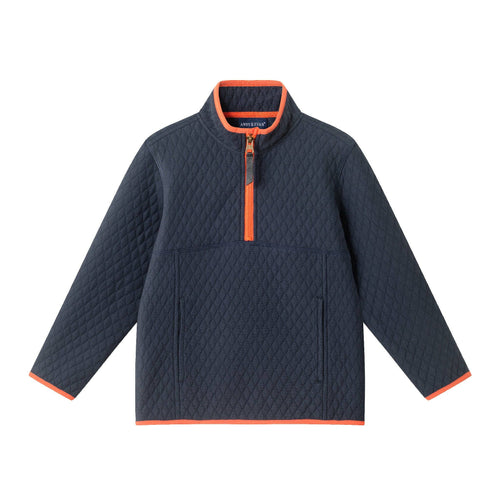 Kids Kids Diamond Quilted Quarter-Zip Pullover | Navy Navy