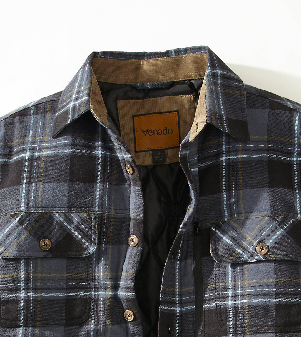 Quilt Lined Brushed Flannel Shirt Jacket