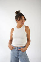 allover apparel Monarch Tank Chalk
