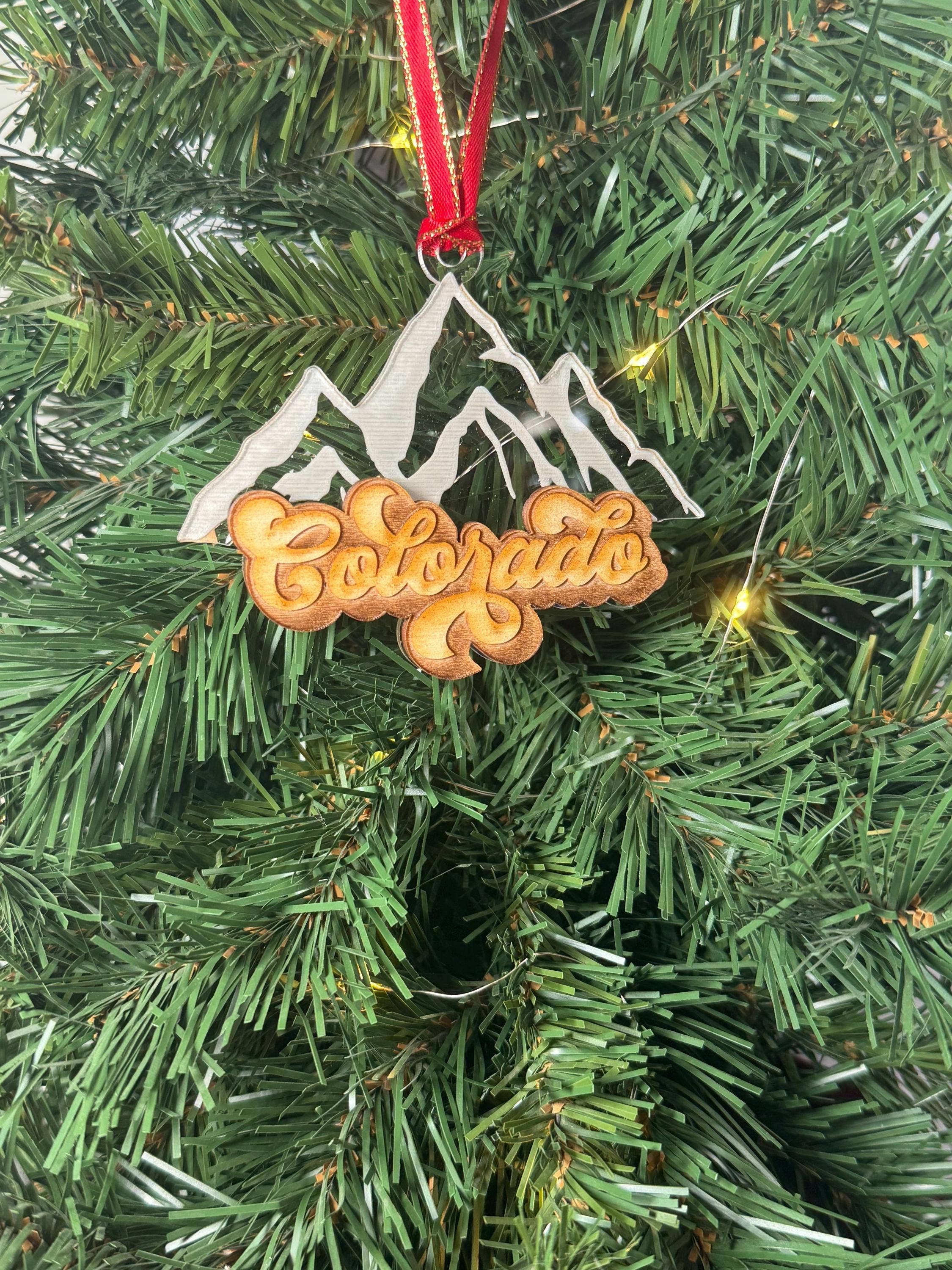 Colorado Mountain Wood And Acrylic Ornament