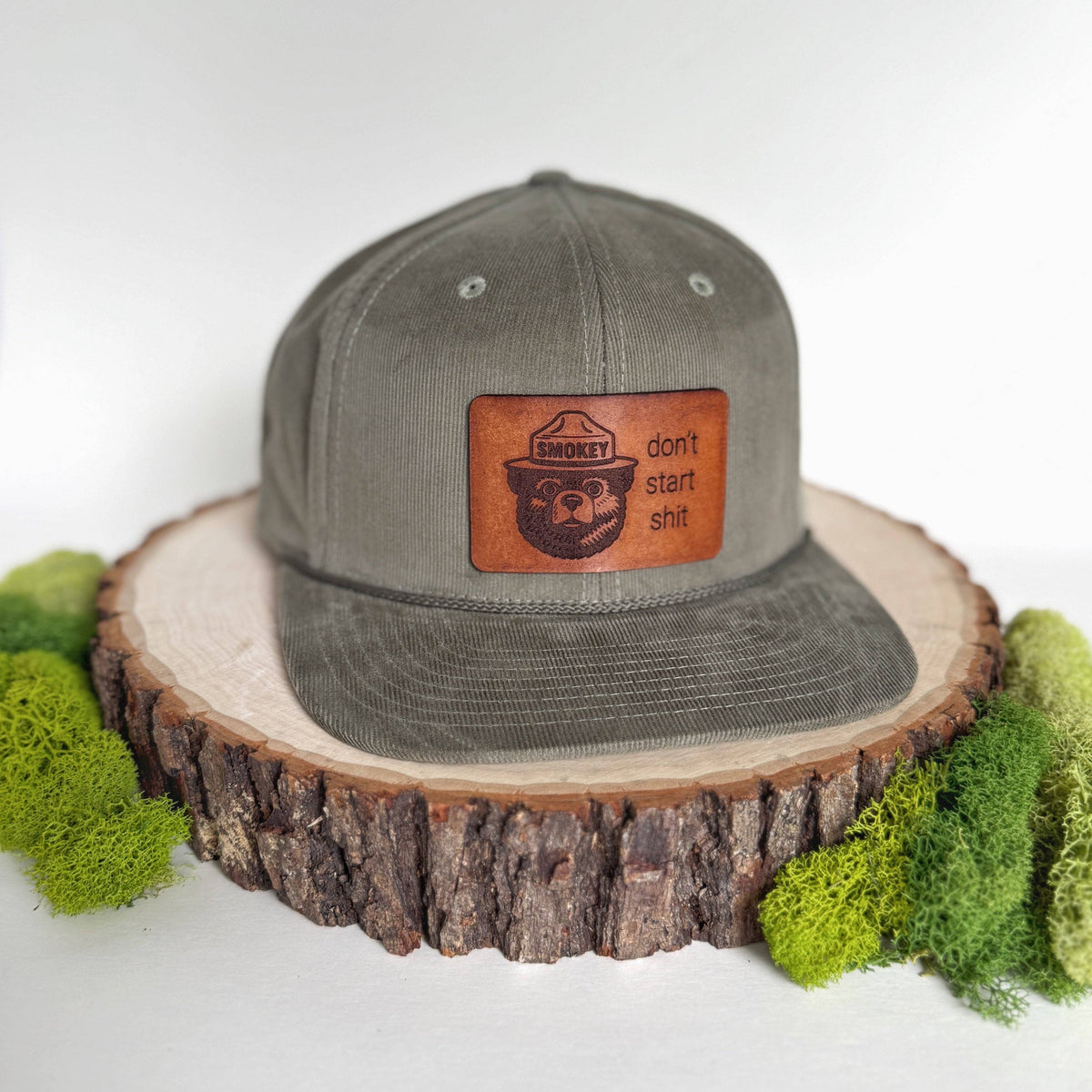 The Lonely Pine Don't Start Shit | Smokey Bear Leather Patch Hat
