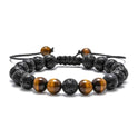 Joycoast Wood Lava Bead Adjustable Bracelets Tiger Eye