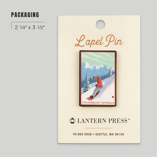 LAPEL PIN Steamboat Springs, CO, Snowboarder