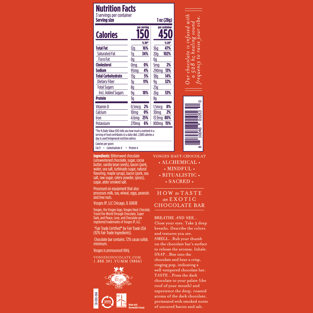 Mo's Dark Chocolate Bar w/ Smoked Bacon & Salt - Gourmet