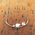 Stainless Steel Necklaces Mother Bear and Cub