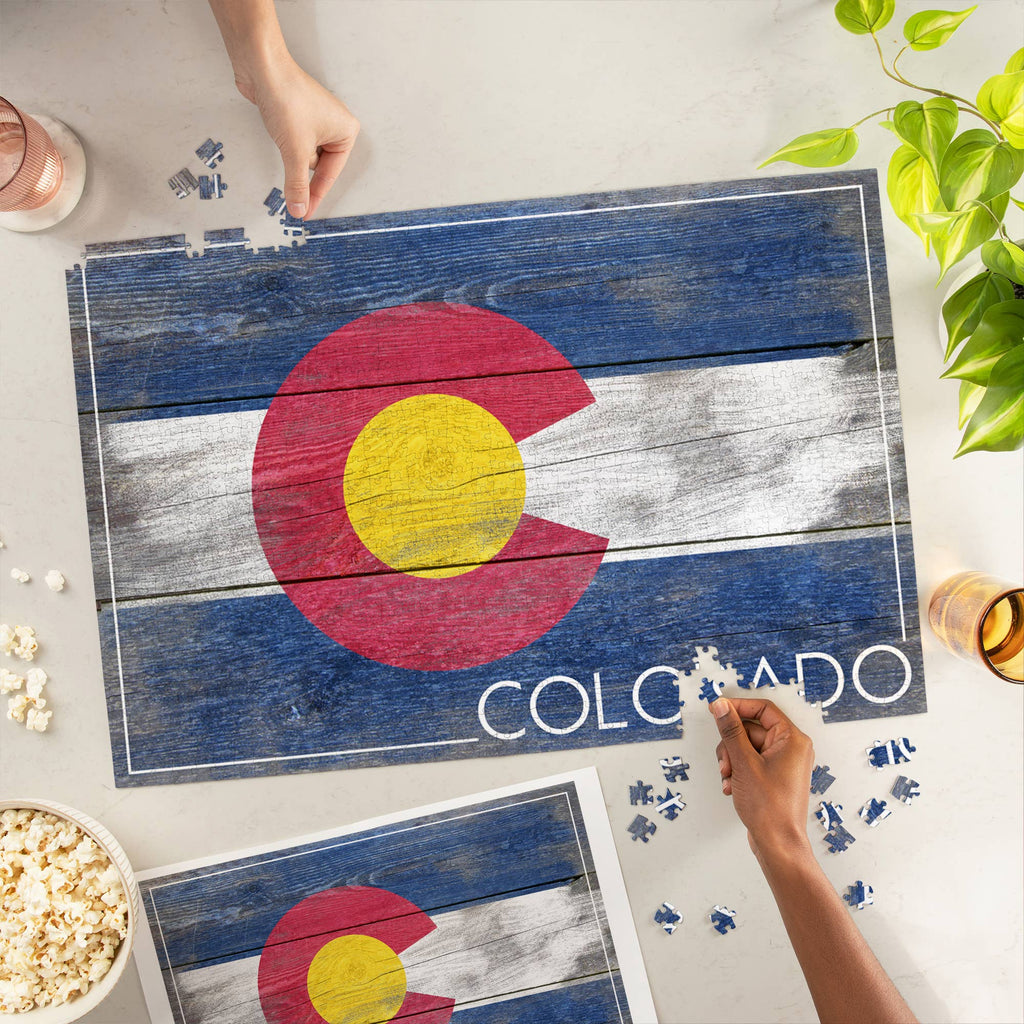 1000 PIECE PUZZLE Rustic Colorado State Flag