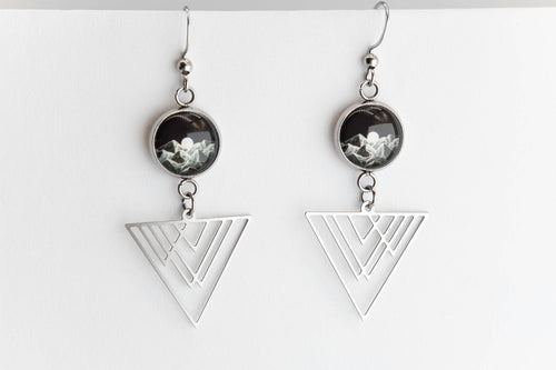 Stainless Steel and Glass Earrings