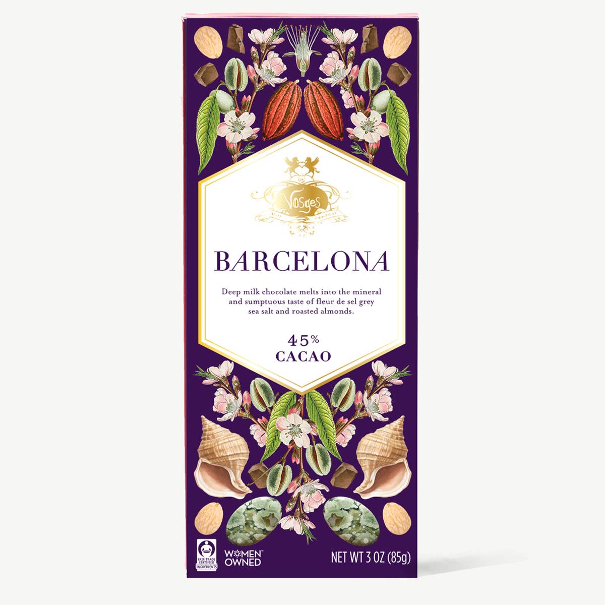 Barcelona Milk Chocolate Bar w/ Sea Salt & Almonds - Gourmet