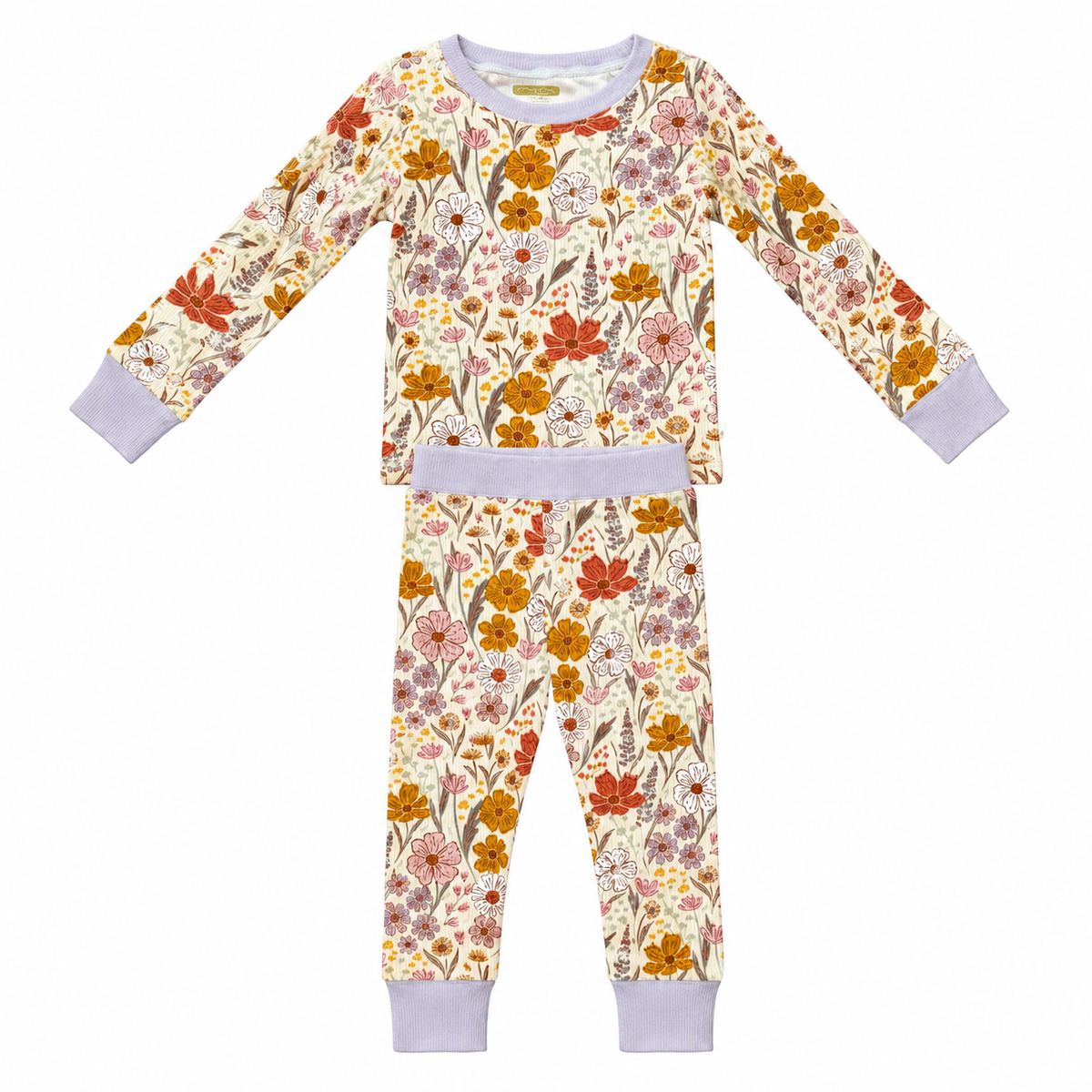 2 Piece Bamboo PJ Set Callie Wildflower Ribbed Bamboo