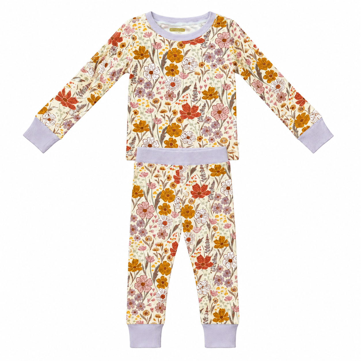 2 Piece Bamboo PJ Set Callie Wildflower Ribbed Bamboo