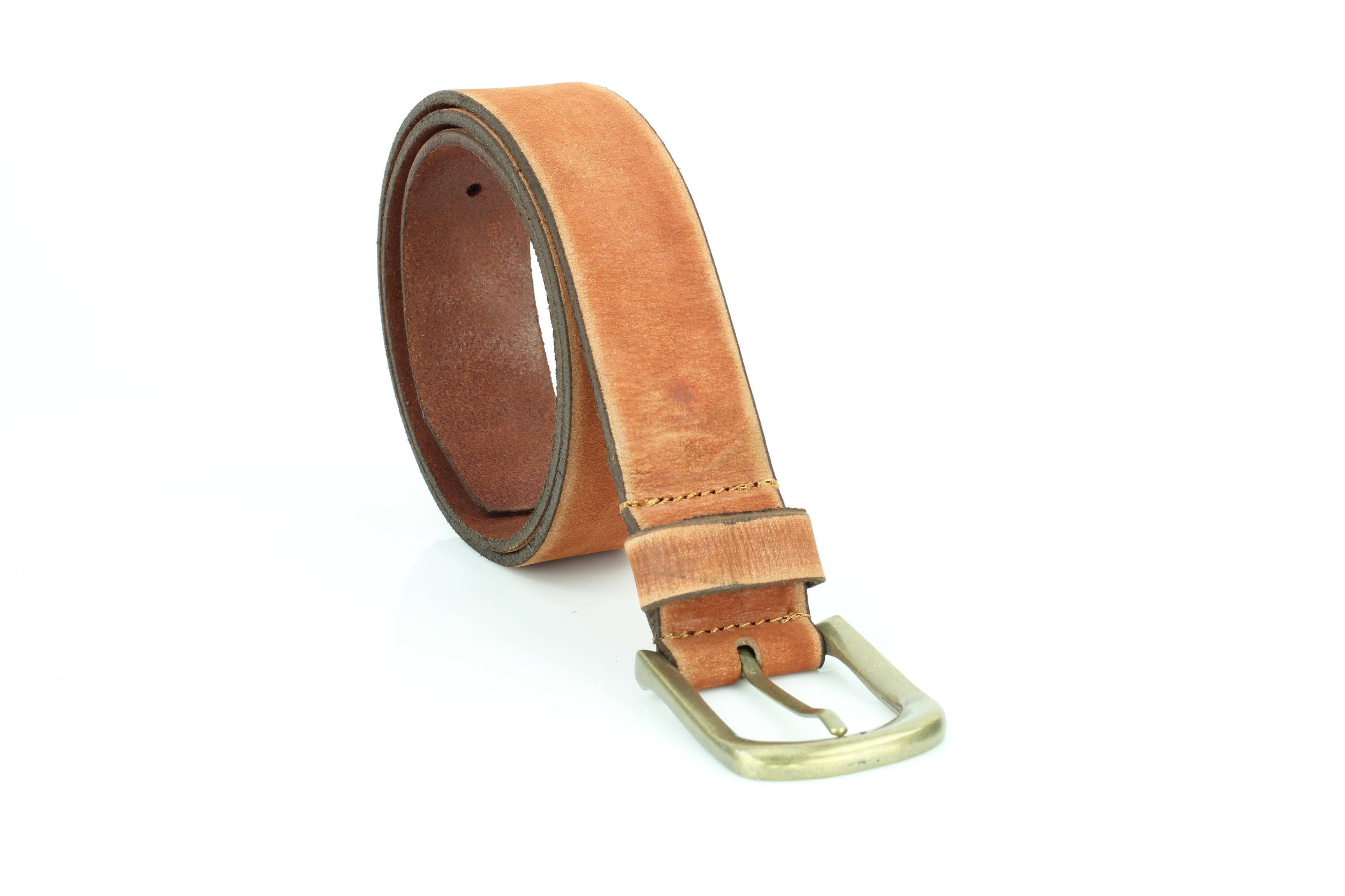 Matte Distressed Variegated Leather Belt