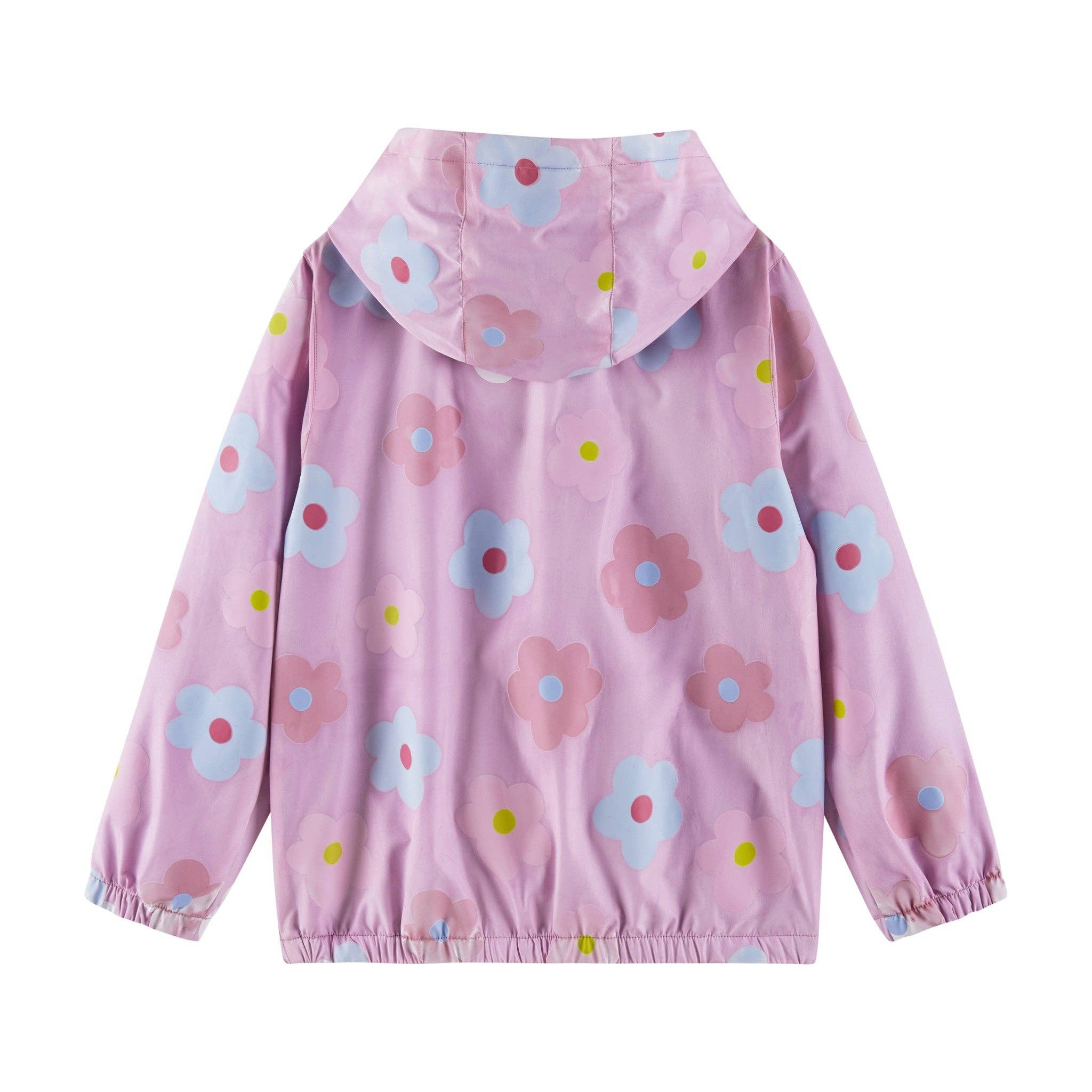 Kids (3-8) Color Change Raincoat | Pink Flower