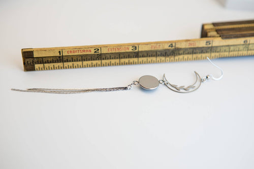 Stainless Steel and Glass Earrings