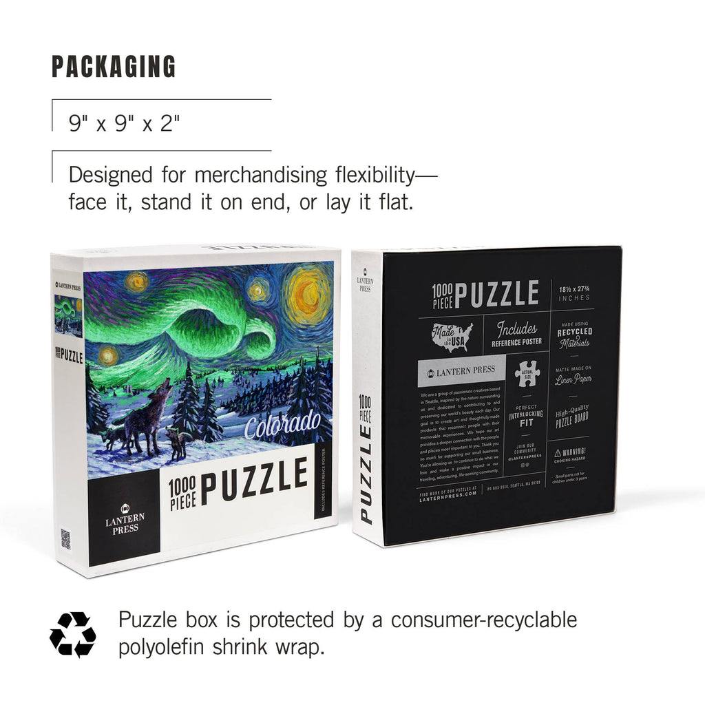 1000 PIECE PUZZLE Colorado, Starry Night, Northern Lights