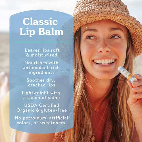 Badger Unscented Classic Lip Balm for Sensetive Lips