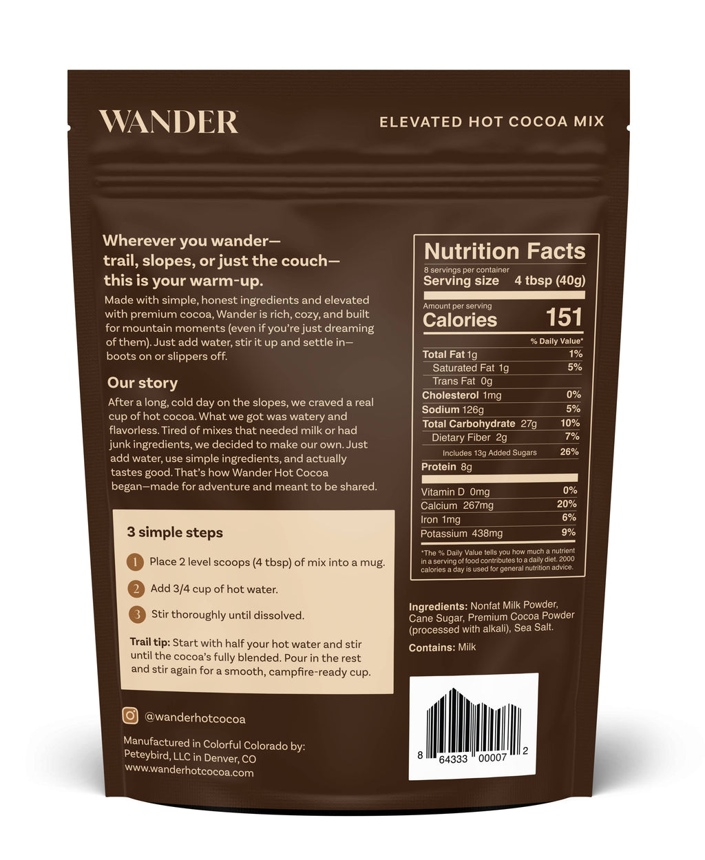 Wander Hot Cocoa - Standup Pouch