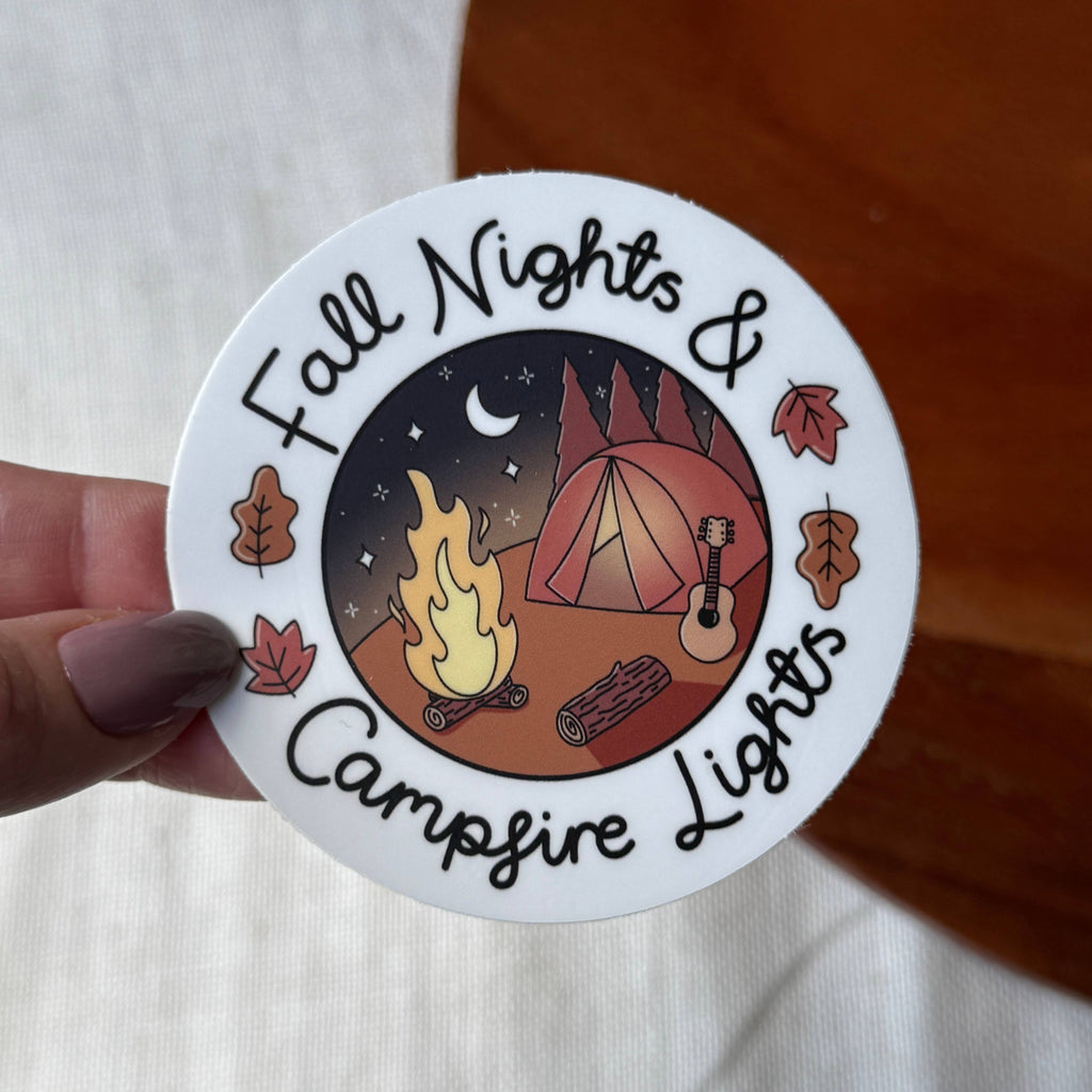 Fall Nights & Campfire Lights Sticker