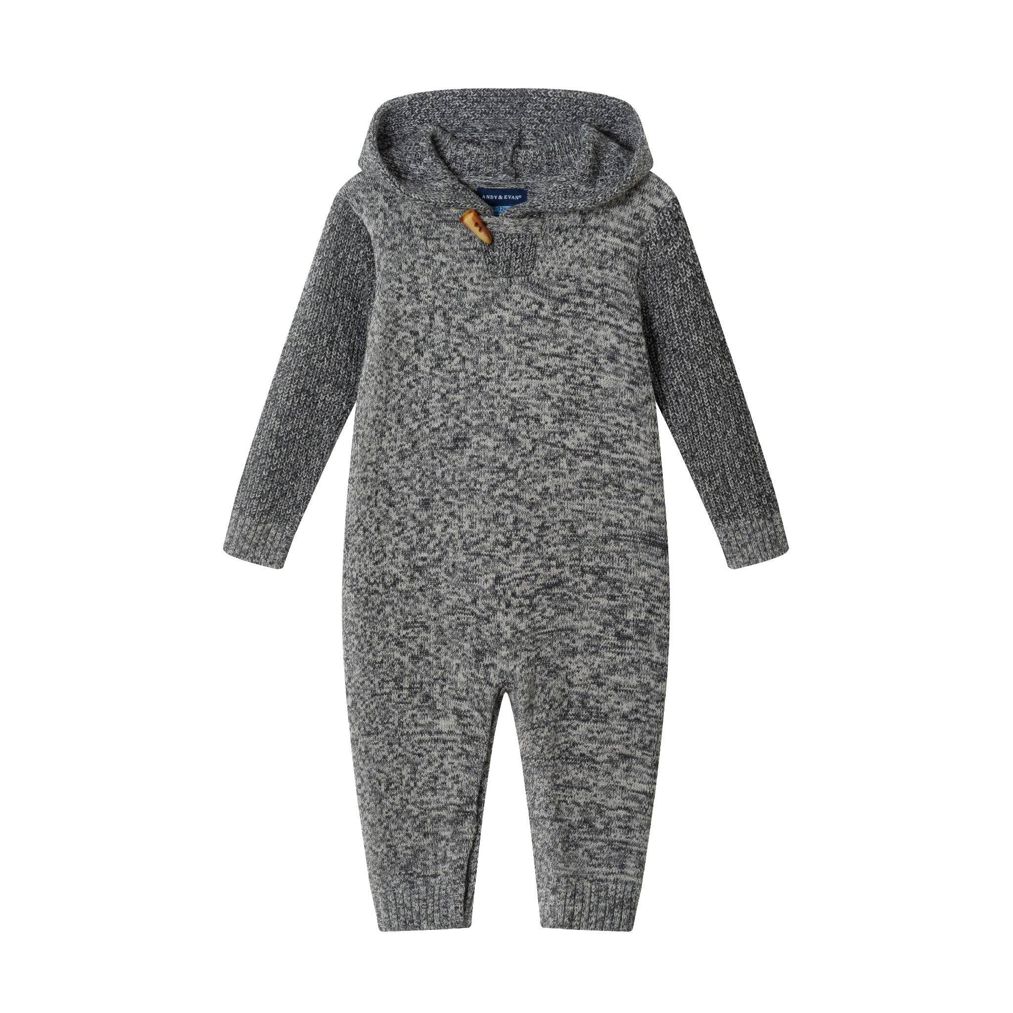 Hooded Toddler Romper Grey