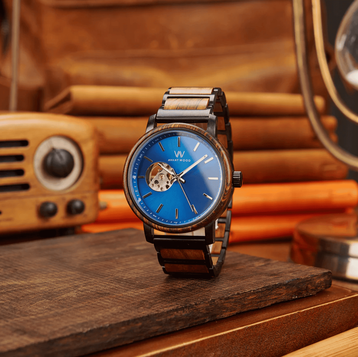 AvantWood Royal Dark Blue - Automatic - Men's Watch