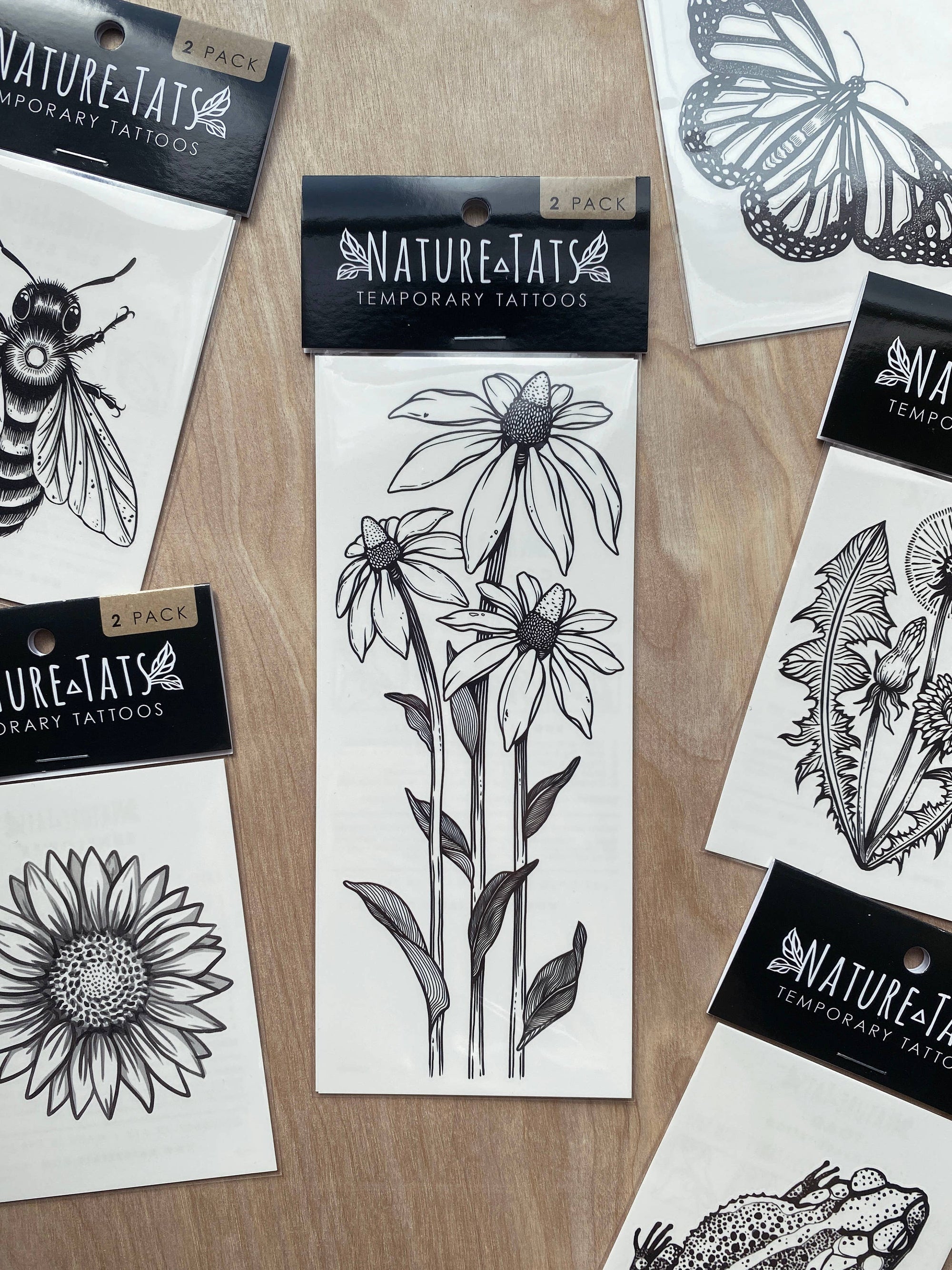 Coneflower Temporary Tattoo