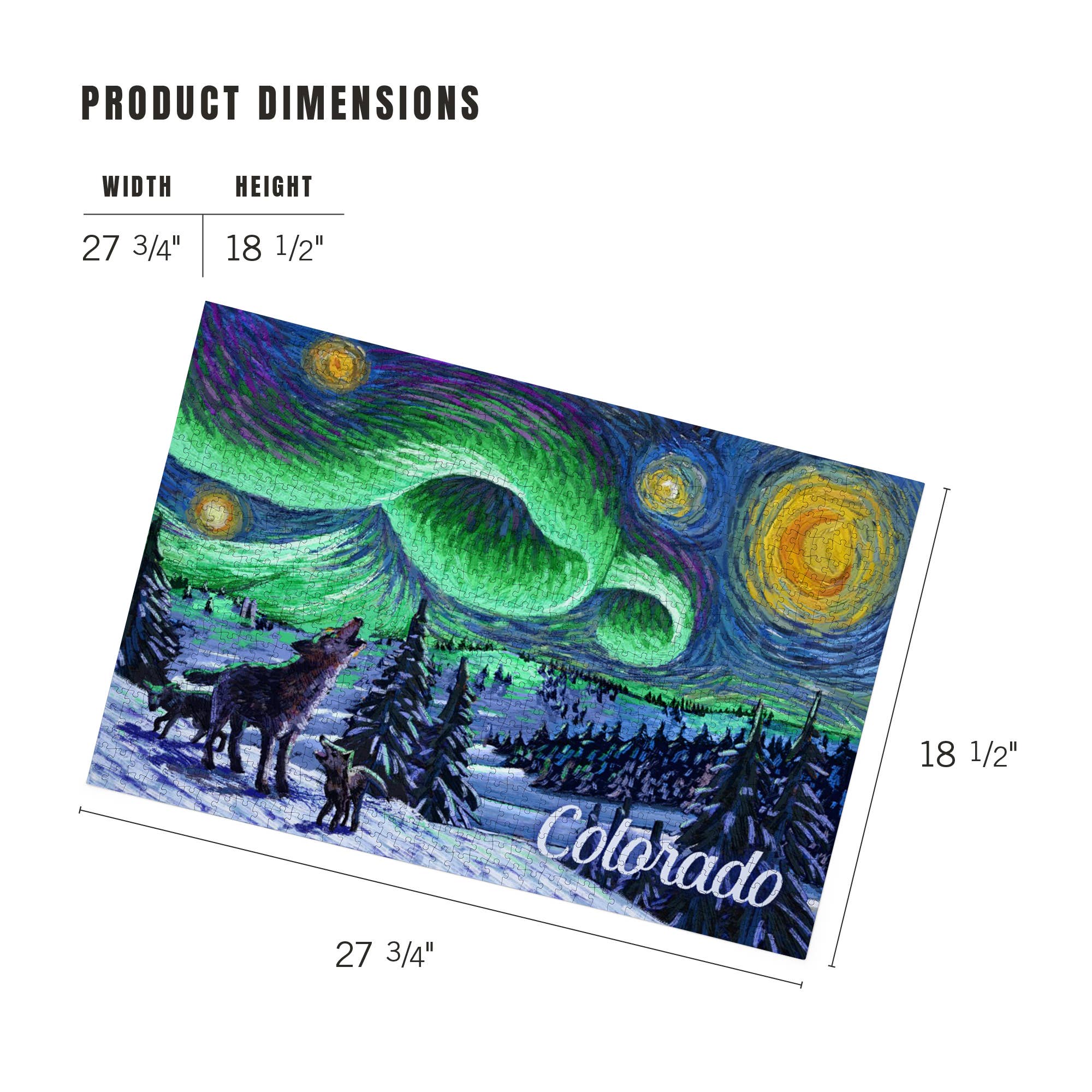 1000 PIECE PUZZLE Colorado, Starry Night, Northern Lights