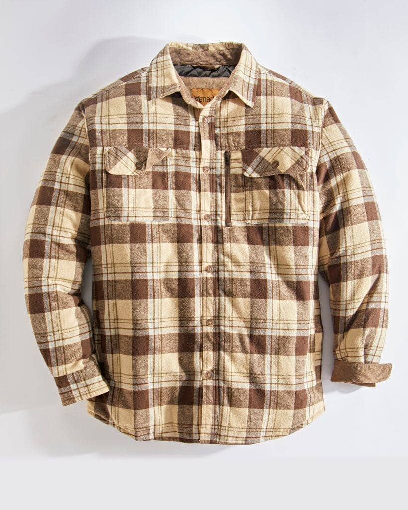Quilt Lined Brushed Flannel Shirt Jacket