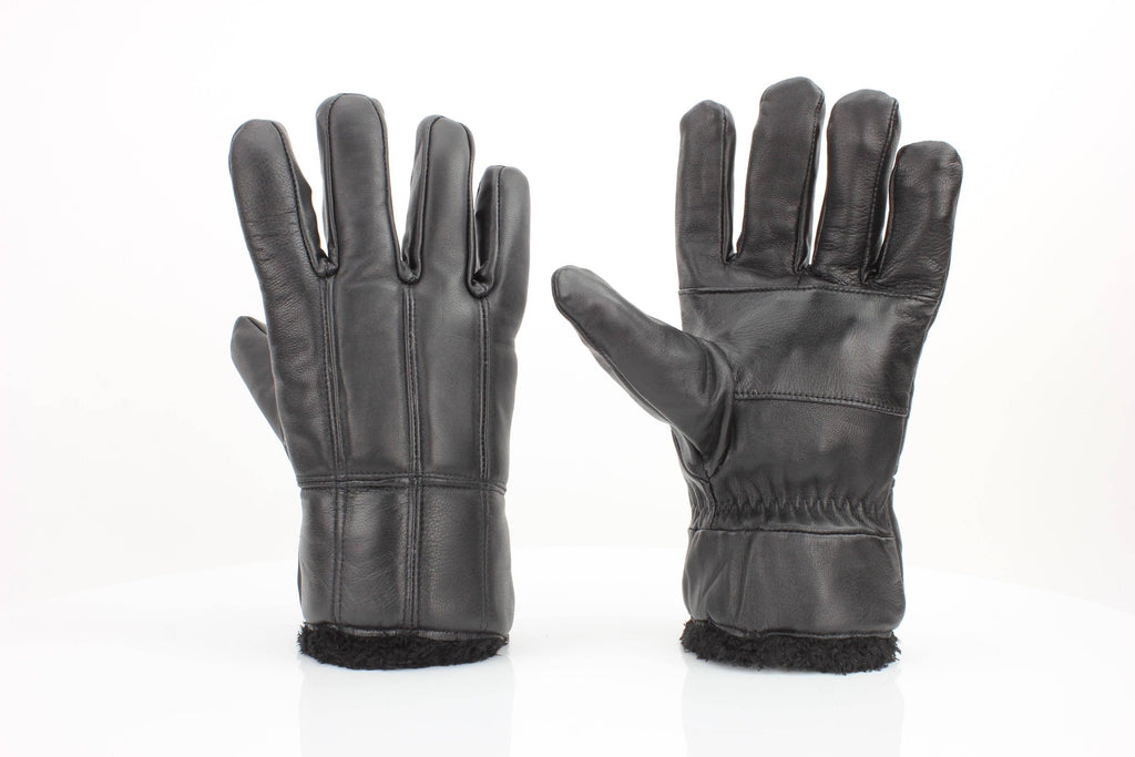 Sheepskin Leather Gloves with Black Sherpa Lining ABGL102SH