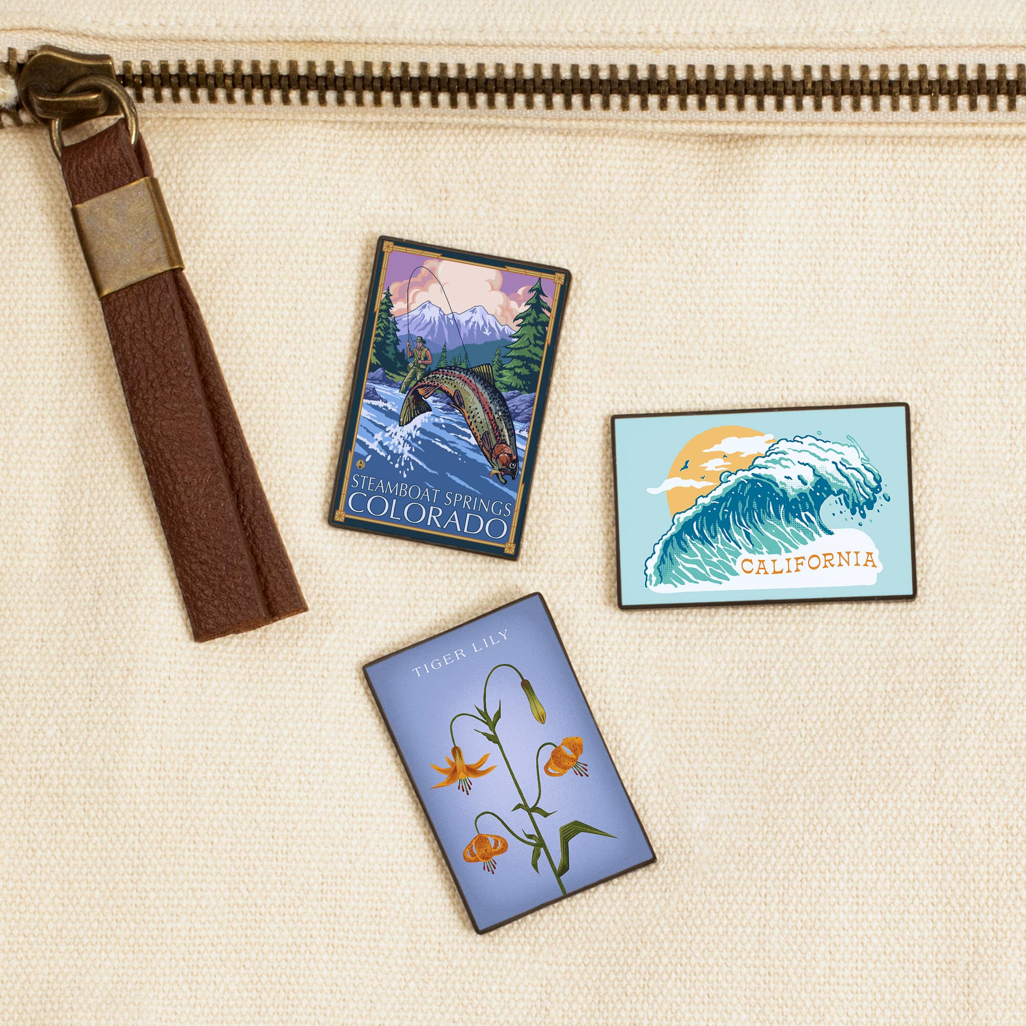 LAPEL PIN Steamboat Springs, Colorado, Fisherman