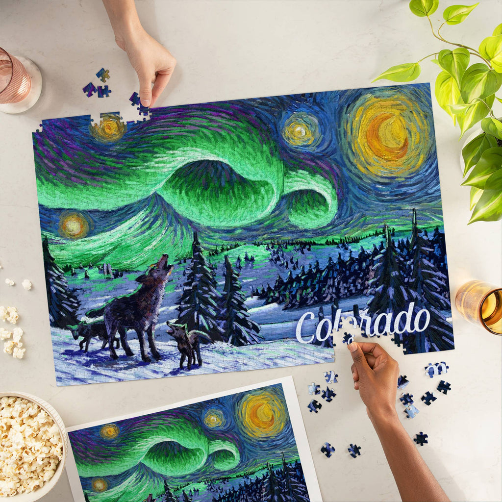 1000 PIECE PUZZLE Colorado, Starry Night, Northern Lights