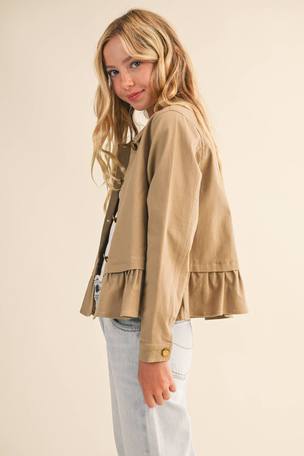 TWEEN KIDS GIRLS CROPPED FIELD JACKET (7-14)