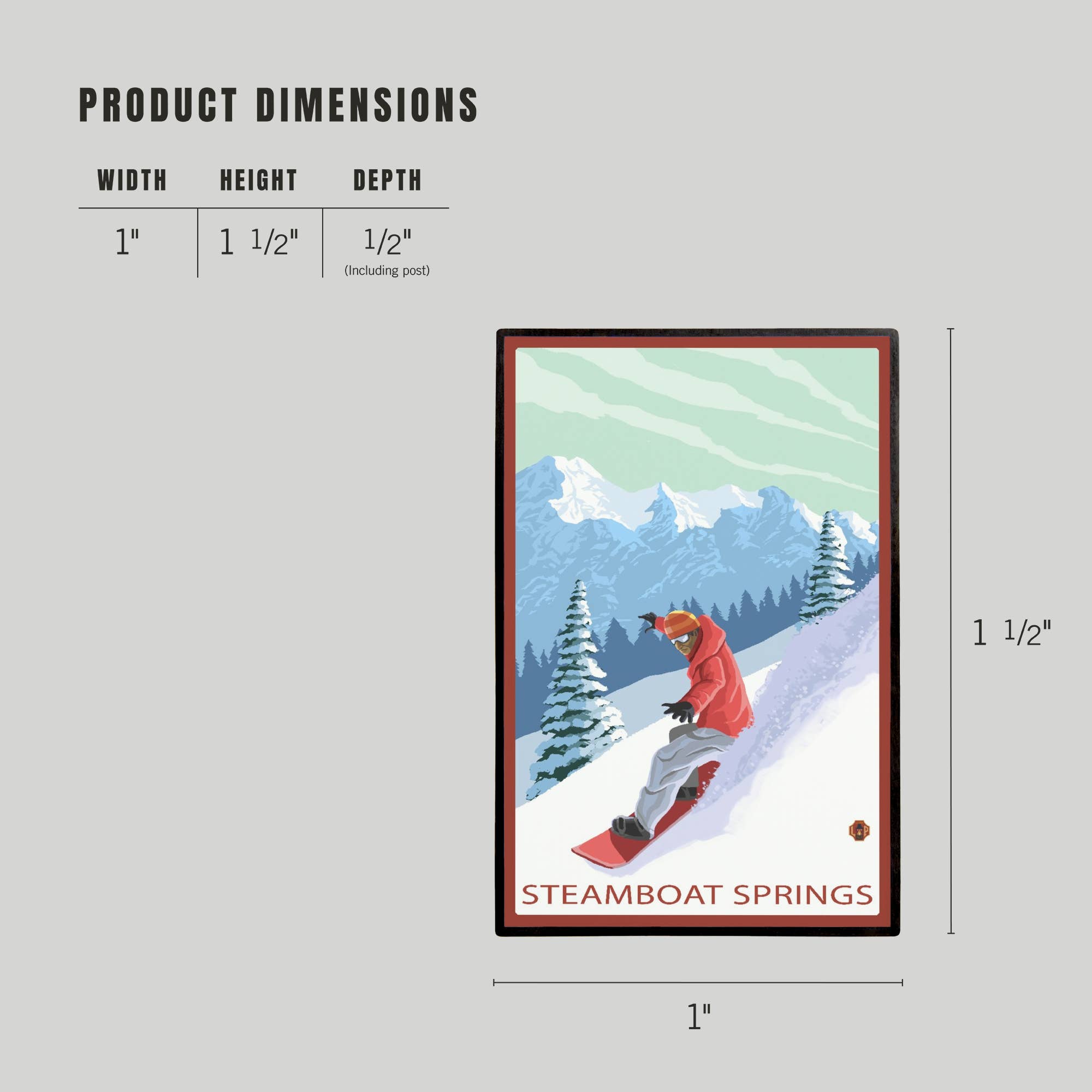 LAPEL PIN Steamboat Springs, CO, Snowboarder