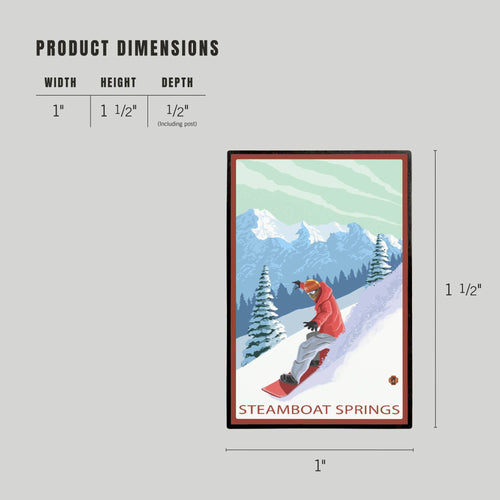 LAPEL PIN Steamboat Springs, CO, Snowboarder