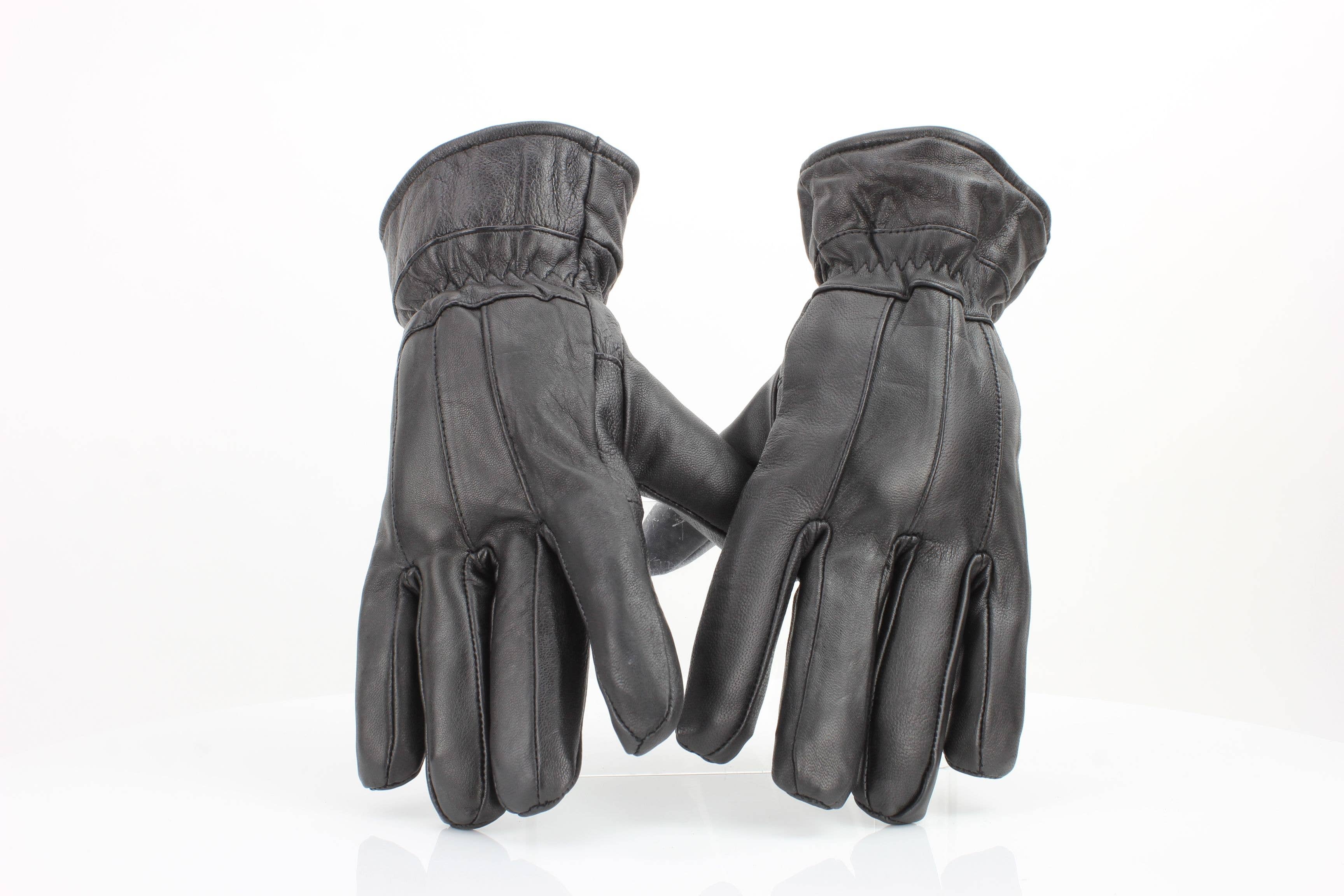 Sheepskin Leather Gloves with Lined Interior RBGL101 M L Black