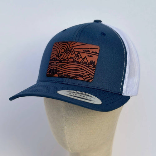 The Great Outdoors | mountain scape leather patch hat