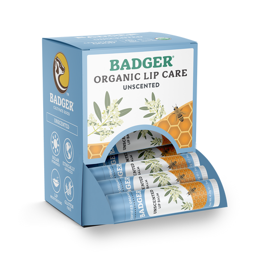 Badger Unscented Classic Lip Balm for Sensetive Lips